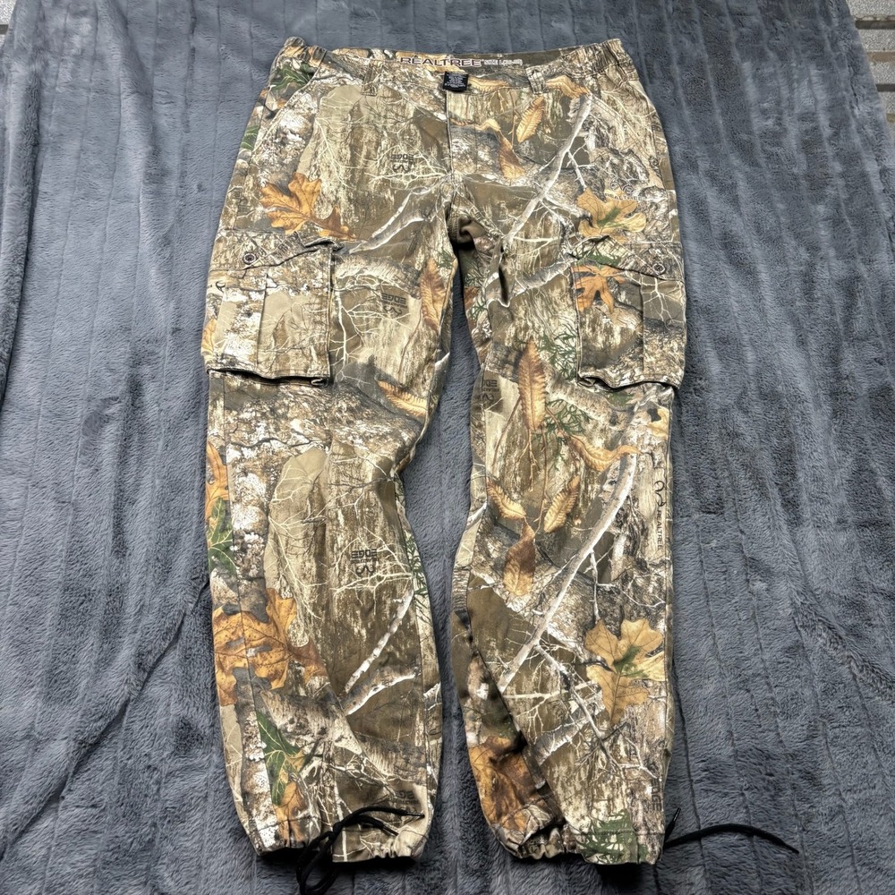 Realtree Edge Camo Cargo Pants Mens Large 36-38 Hunting Outdoor Utility 1595C1